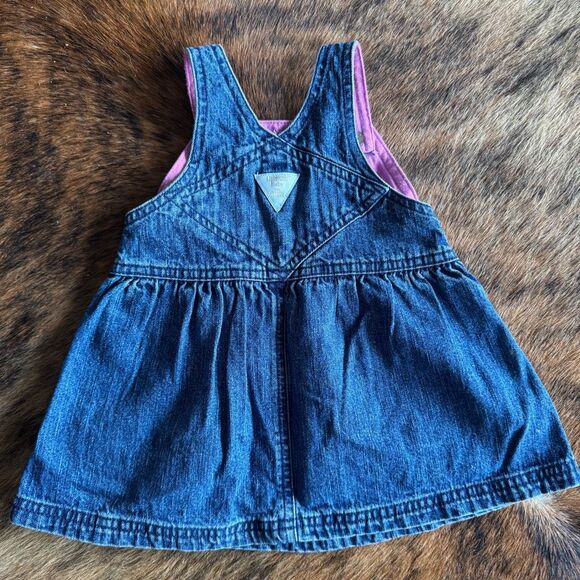 Vintage Oshkosh Baby Denim Embroidered Jumper Dress - Picture 2 of 7